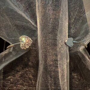 Sterling Silver 2 of Hearts Bangle